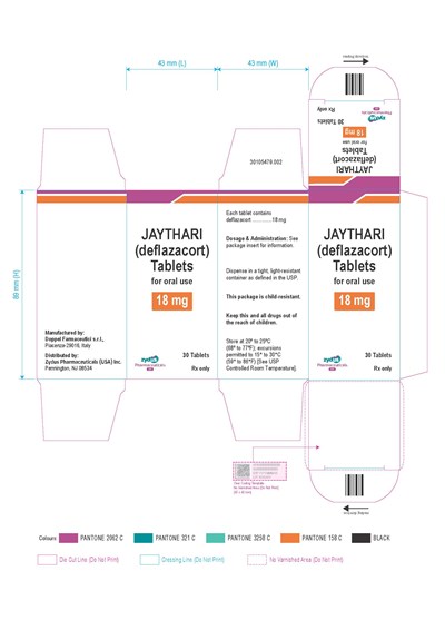 Carton Label 18mg (Jaythari (deflazacort) C 18 mg Mfg 0525)